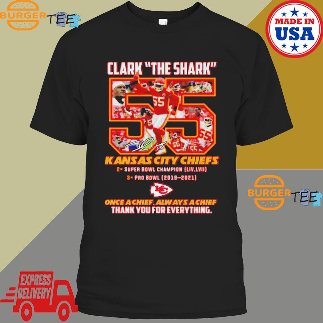 Clark the Shark 55 - Kansas City Chiefs Gratitude and Signatures Tee, Kansas  City Chiefs Gift in 2023