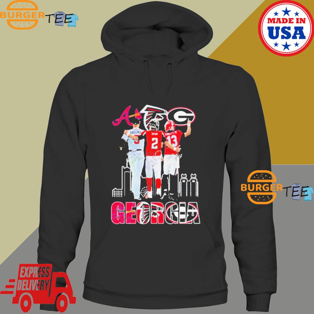 Georgia Freddie Freeman Matt Ryan And Stetson Bennett Iv Signatures 2023 Shirt Hoodie