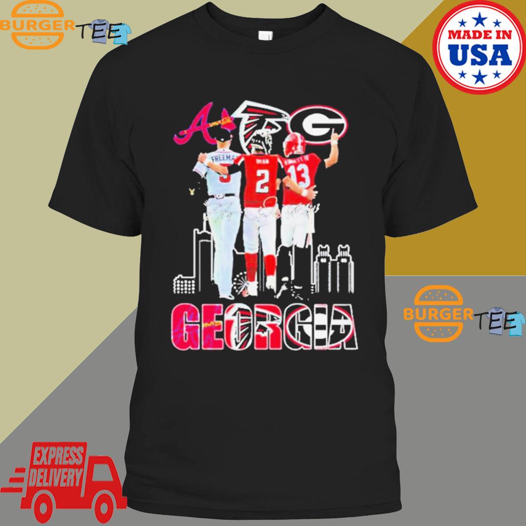 Georgia Freddie Freeman Matt Ryan And Stetson Bennett Iv Signatures 2023 Shirt