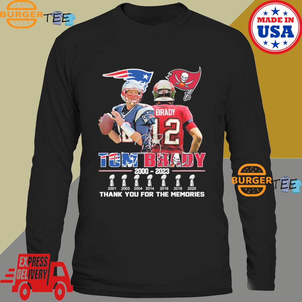 Tom brady 2000 2023 thank you for the memories signature shirt, hoodie,  sweater, long sleeve and tank top