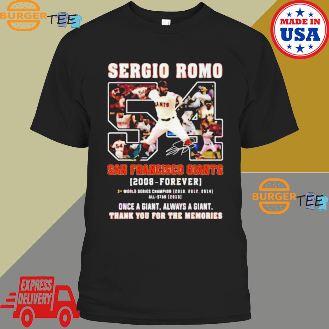 Sergio Romo San Francisco Giants 2008 – Forever thank you for the memories  t-shirt, hoodie, sweater and long sleeve