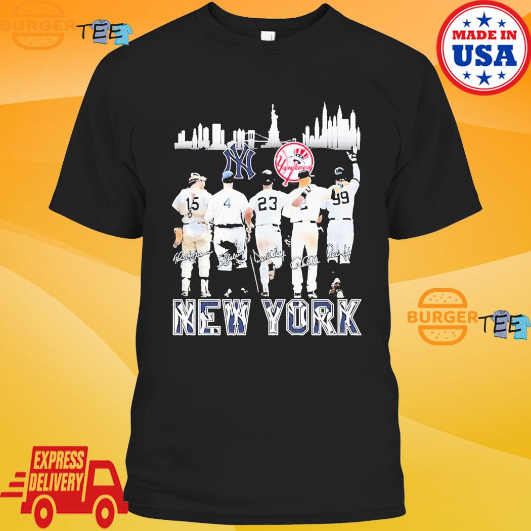 New York Yankees Skyline Players Signatures Shirt