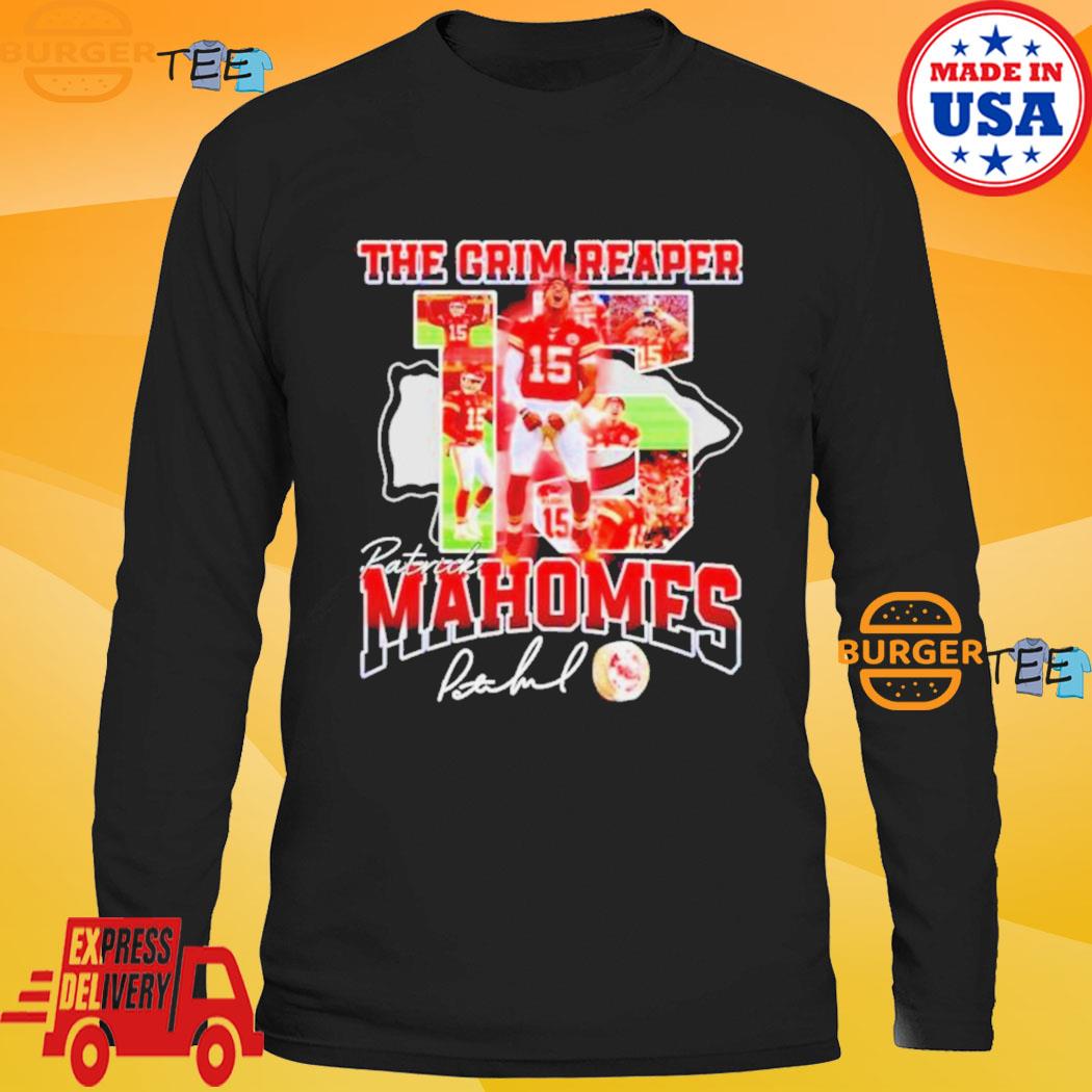 The grim reaper Patrick Mahomes KC Chiefs signature shirt, hoodie,  longsleeve, sweatshirt, v-neck tee