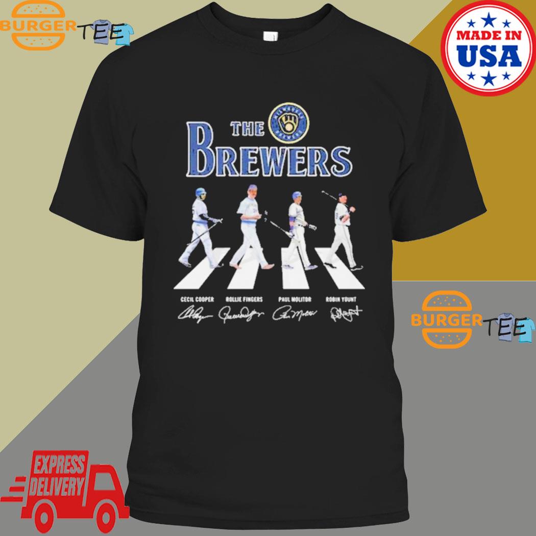 Official the Milwaukee Brewers Cooper Fingers Molitor and Yount abbey road  signatures 2023 shirt, hoodie, sweater, long sleeve and tank top