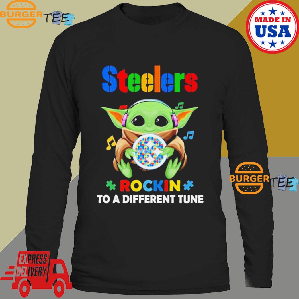 Autism Pittsburgh Steelers Baby Yoda Rockin To A Different Tune