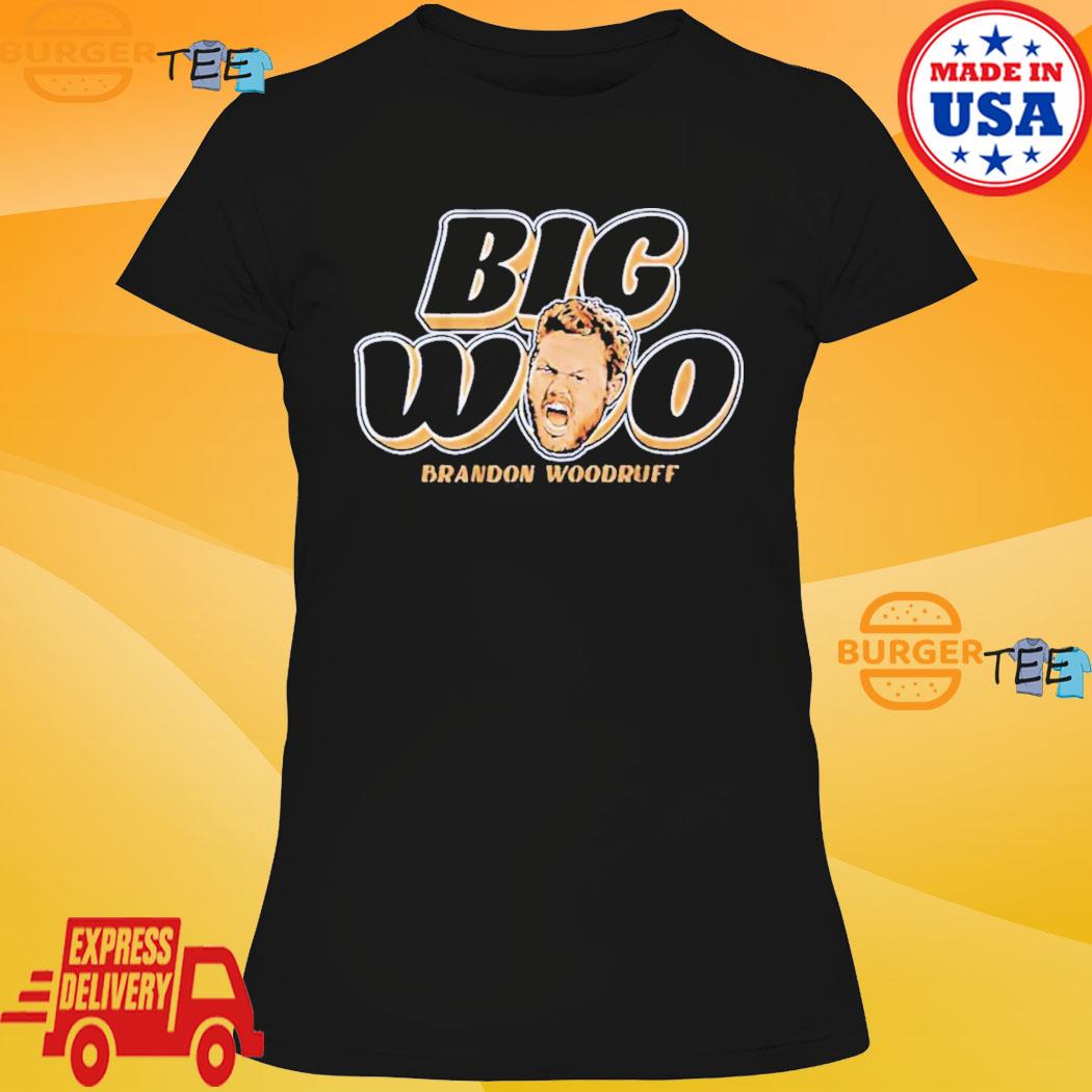 Brandon Woodruff: Big Woo, Women's V-Neck T-Shirt / Extra Large - MLB - Sports Fan Gear | breakingt