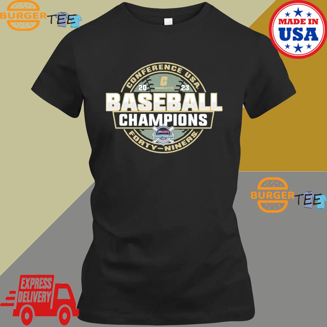 Blue 84 Green Charlotte 49ers 2023 C-USA Baseball Conference Tournament  Champions T-Shirt