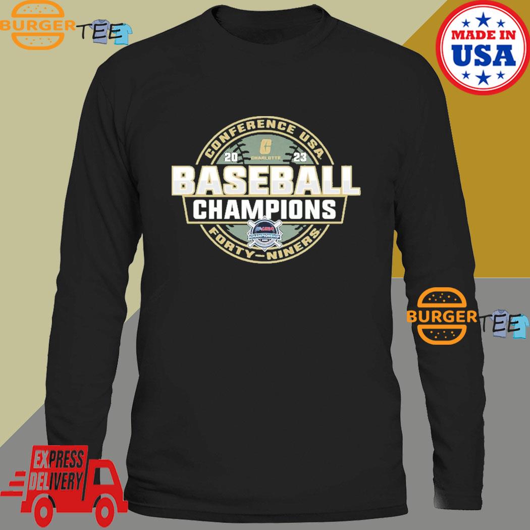 Blue 84 Green Charlotte 49ers 2023 C-USA Baseball Conference Tournament  Champions T-Shirt