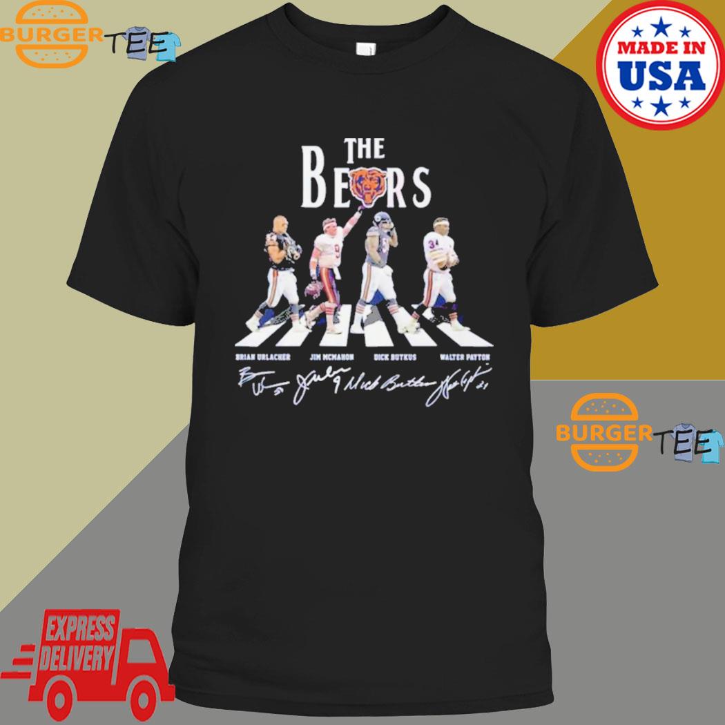 The Bears Urlacher Mcmahon Butkus And Peyton Abbey Road Signatures Shirt -  Freedomdesign