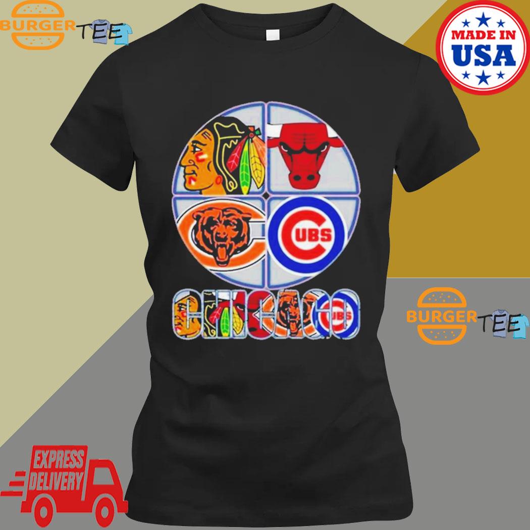 Chicago Bulls Chicago Blackhawks Chicago Cubs Chicago Bears 2023 team  sports logo shirt, hoodie, sweater, long sleeve and tank top