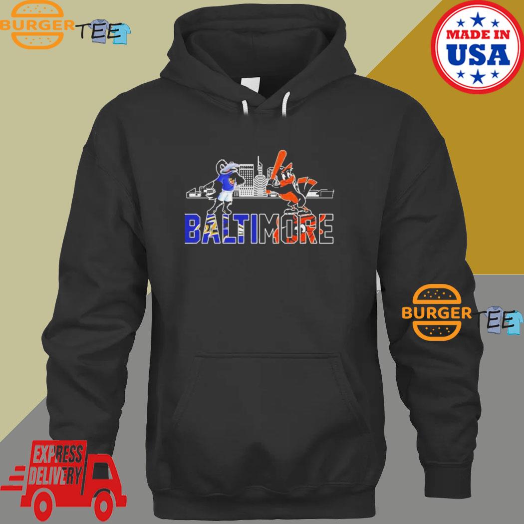 Baltimore Ravens And Baltimore Orioles Mascot Skyline shirt