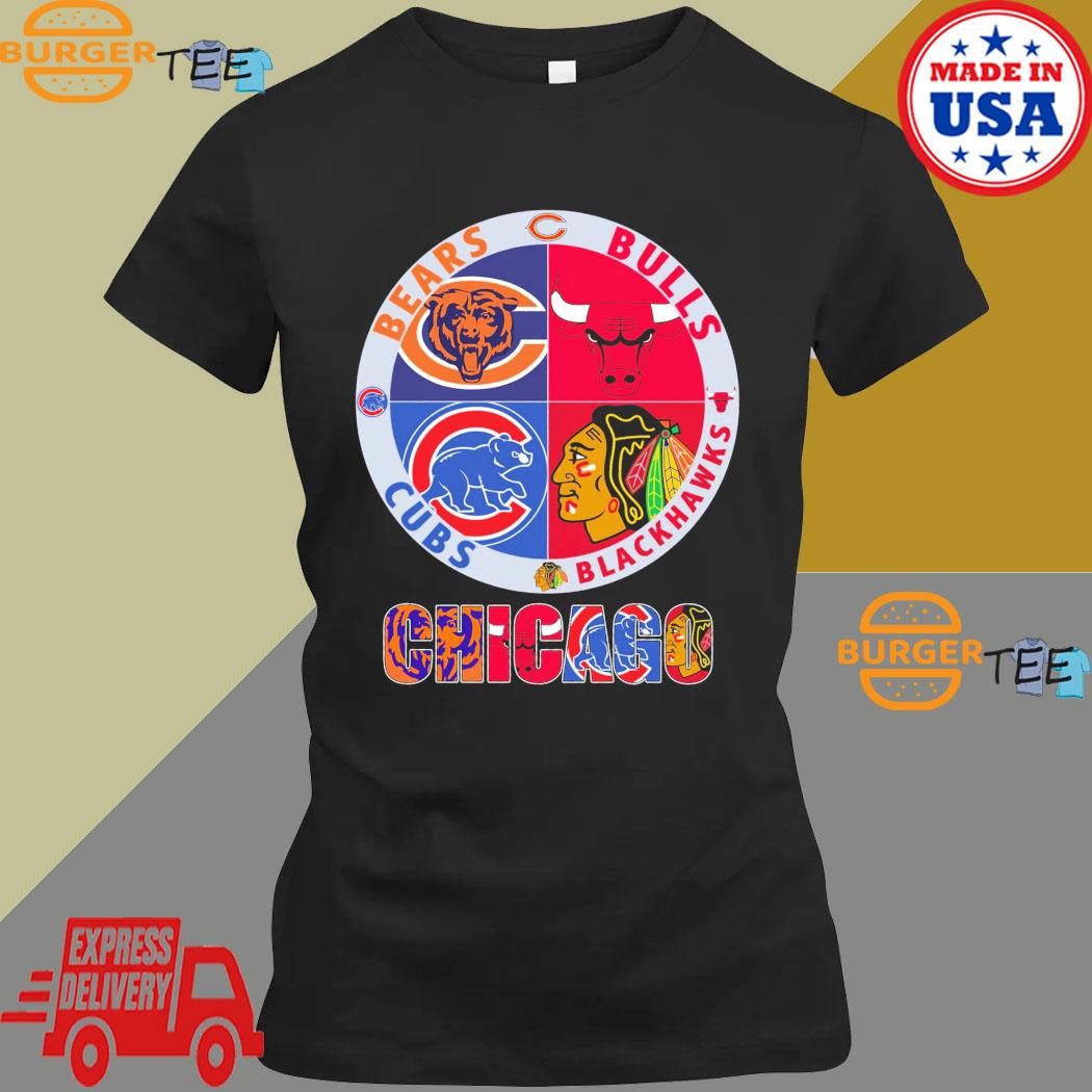 2023 Chicago Sports Teams Shirt Bulls, Bears, Cubs and Blackhawks