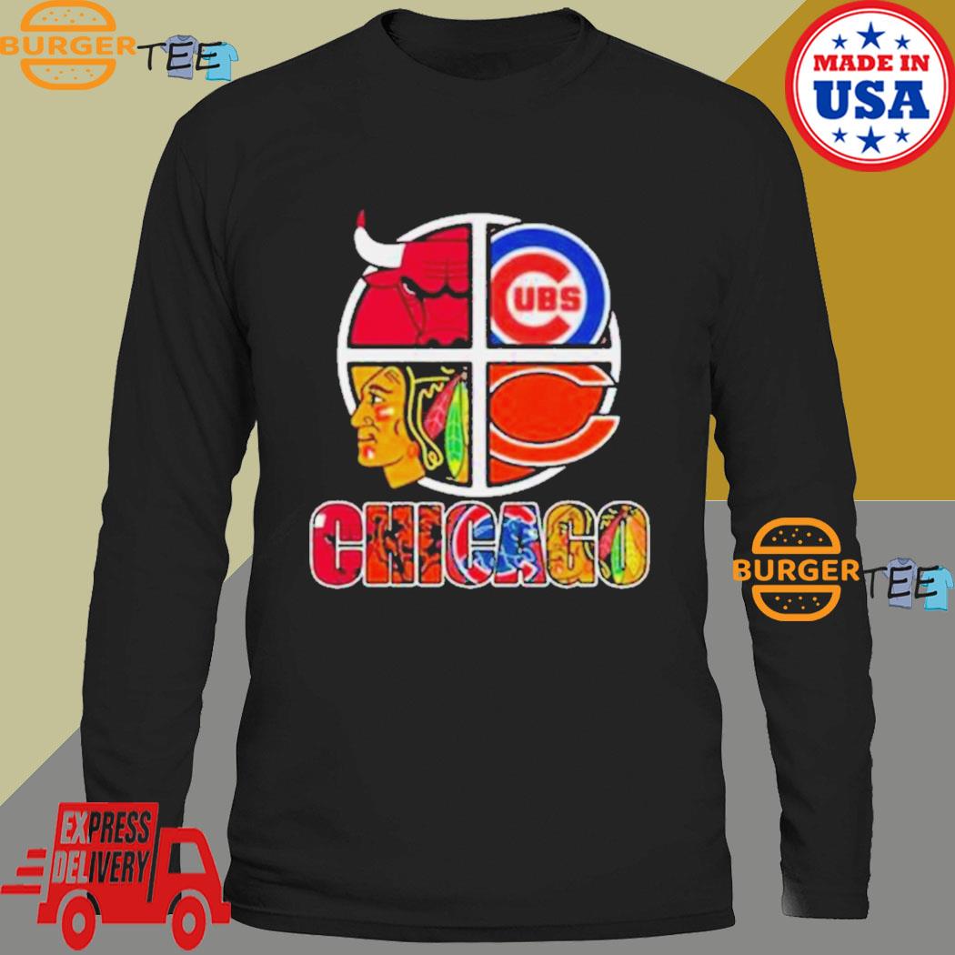Halloween chicago cubs bulls white sox bears and blackhawks shirt, hoodie,  sweater, long sleeve and tank top