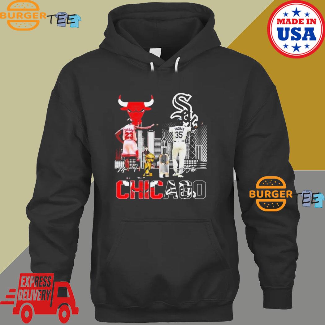 Chicago bulls & chicago white sox jordan and thomas skylines signatures 2023  shirt, hoodie, sweater, long sleeve and tank top