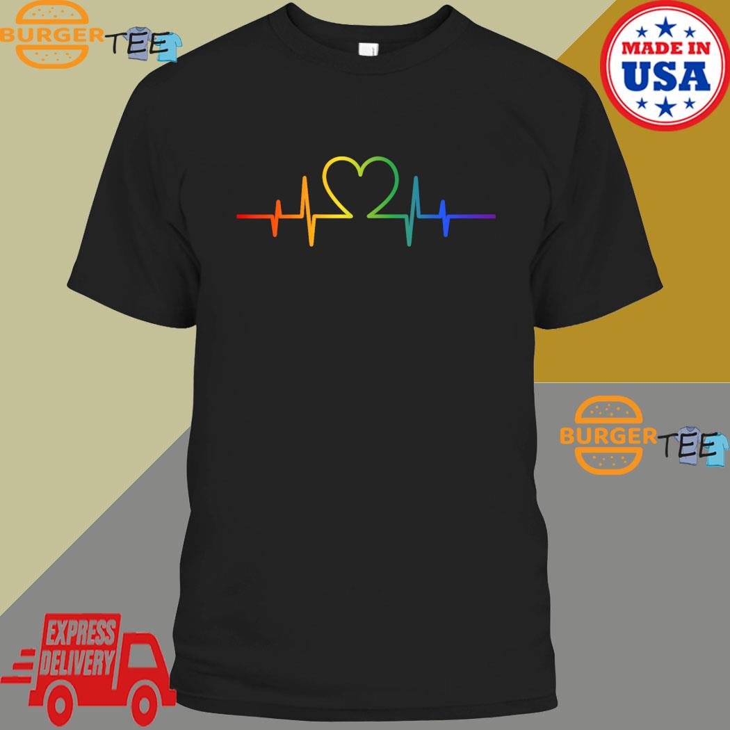 Burgerstee Gay Heartbeat Lgbt Pride Rainbow Flag Lgbtq T Shirt Burgerstee 