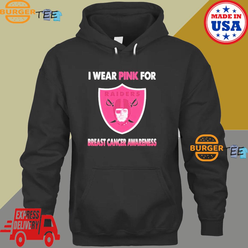 Las vegas raiders I wear pink for breast cancer awareness shirt, hoodie,  sweater, long sleeve and tank top