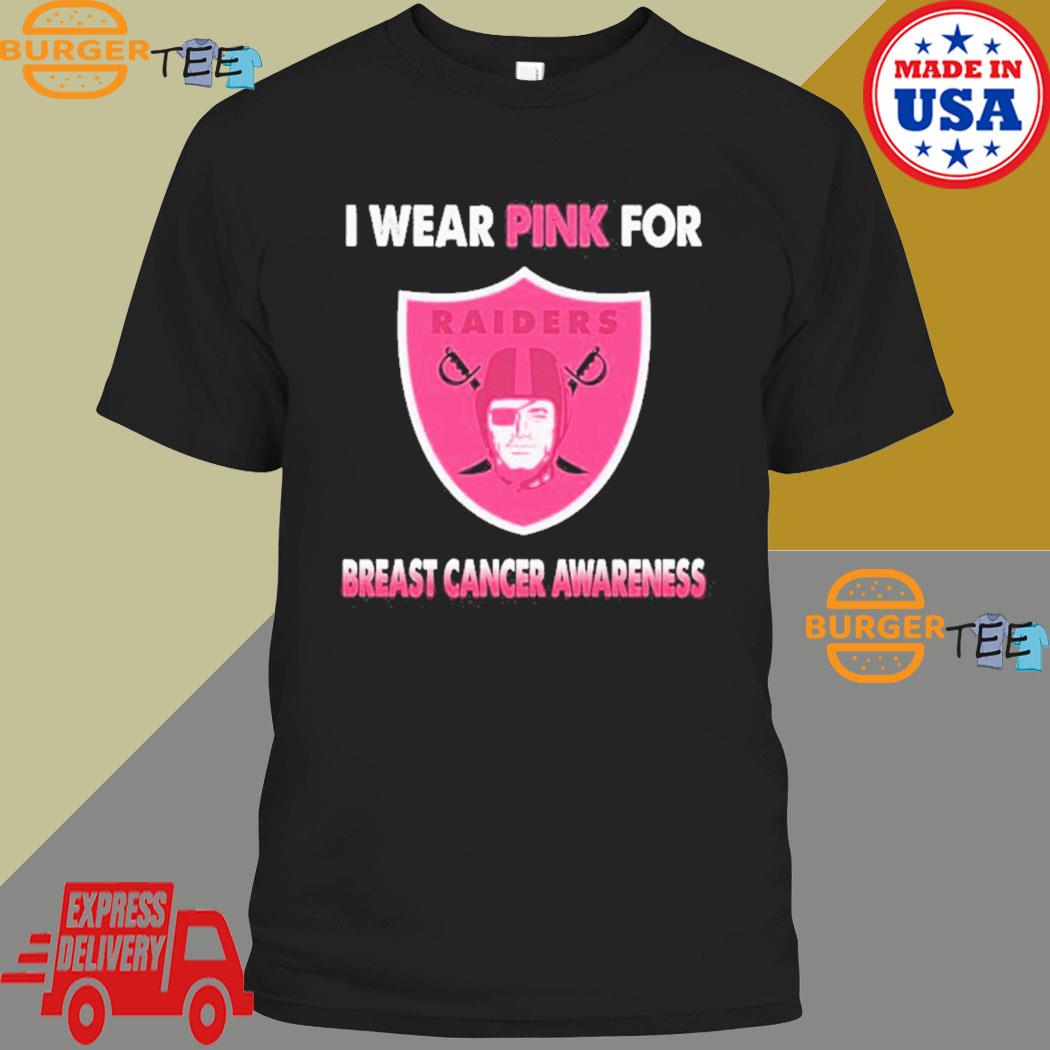 Las Vegas Raiders I wear pink for breast cancer awareness shirt