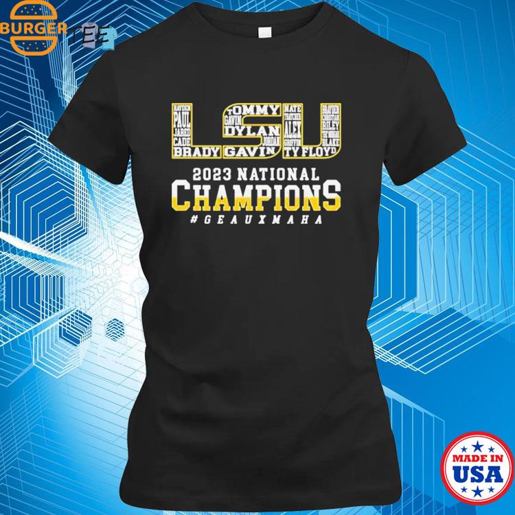 LSU Name Team logo 2023 National Champions Geauxmaha shirt, hoodie ...
