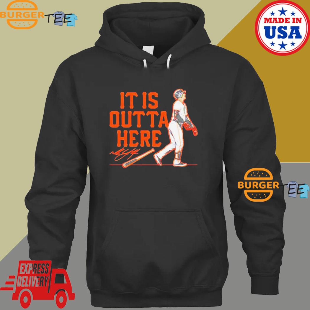 It is outta here Mike yastrzemski signature shirt, hoodie, sweater, long  sleeve and tank top