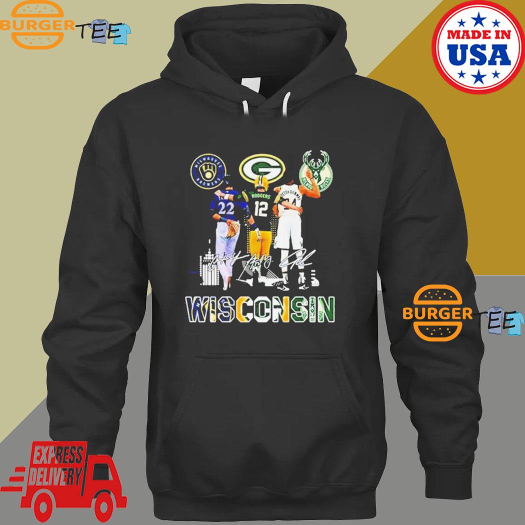 Wisconsin Sports teams, Milwaukee Brewers, Milwaukee Bucks and Green Bay  Packers shirt, hoodie, sweater, long sleeve and tank top