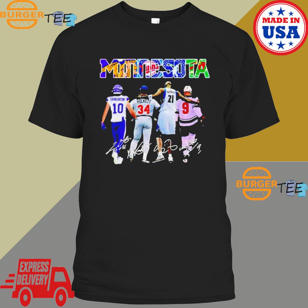 Minnesota sports teams Fran Tarkenton Kirby Puckett Kevin Garnett Mikko  Koivu signatures shirt, hoodie, sweater, long sleeve and tank top