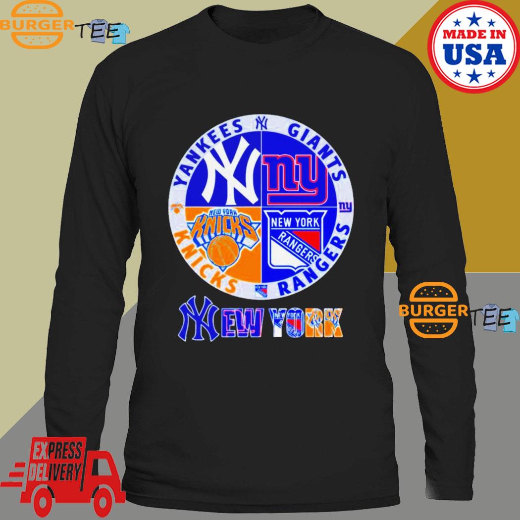 New York Knicks New York Rangers New York Yankees And New York Giants Logo  2023 Tee shirtt - Limotees