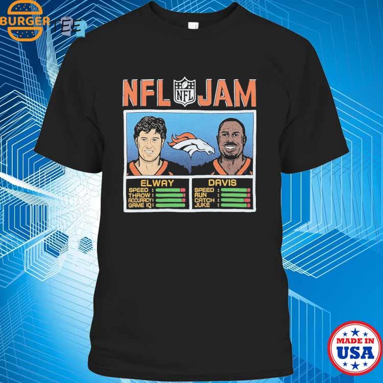 Nfl Jam Denver Broncos Elway And Davis T-shirt,Sweater, Hoodie, And Long  Sleeved, Ladies, Tank Top