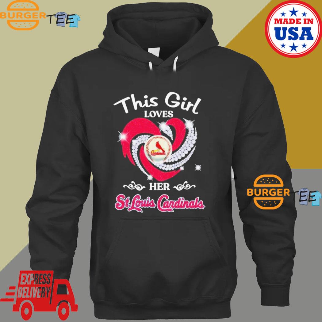 St. louis cardinals 2023 this girl loves her st. louis cardinals heart  diamond T-shirts, hoodie, sweater, long sleeve and tank top