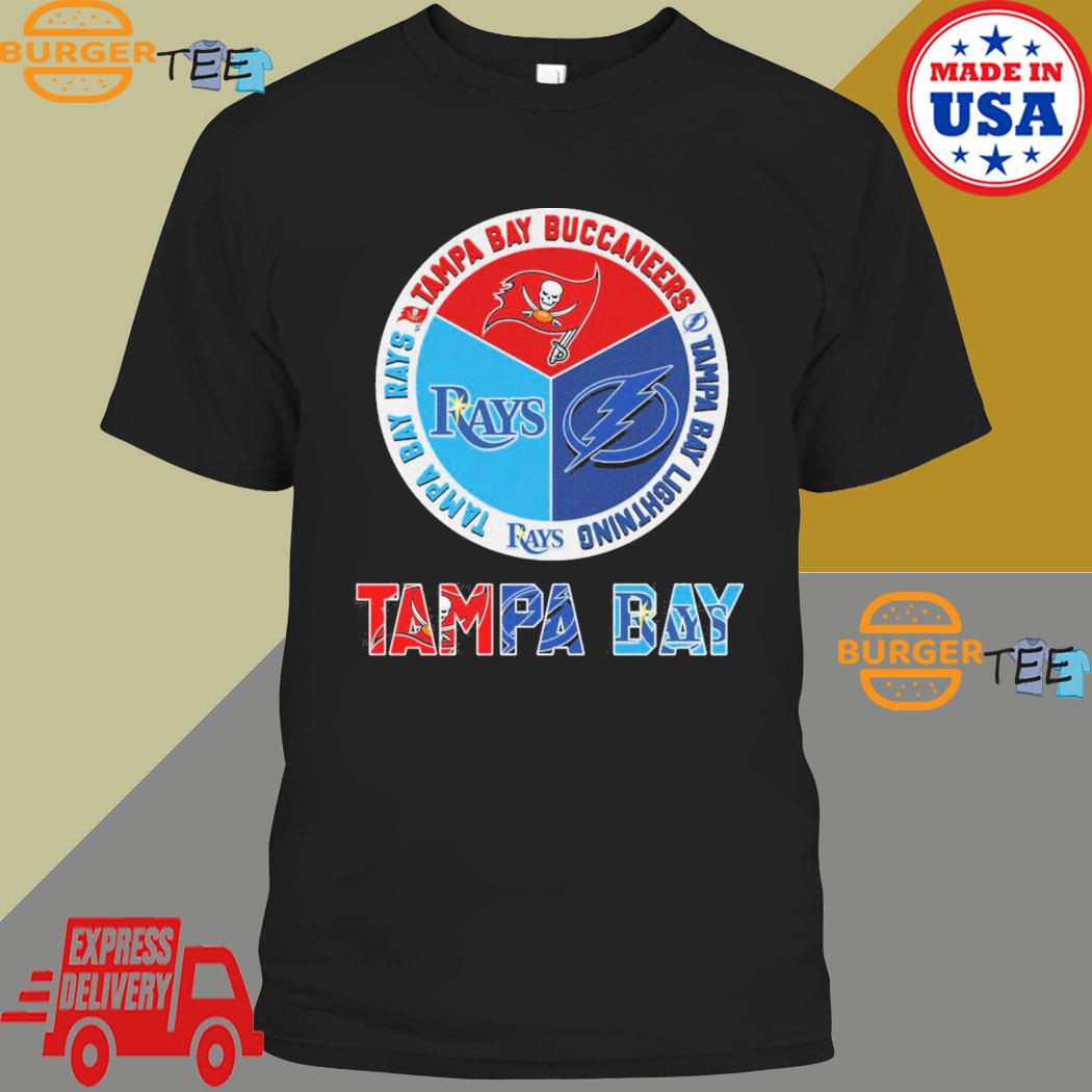 Official Tampa Bay Buccaneers Tampa Bay Lightning Tampa Bay Rays 2023 logo  shirt, hoodie, longsleeve, sweatshirt, v-neck tee