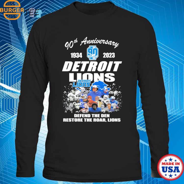 90th anniversary 1934 2023 Detroit Lions defend the Den restore