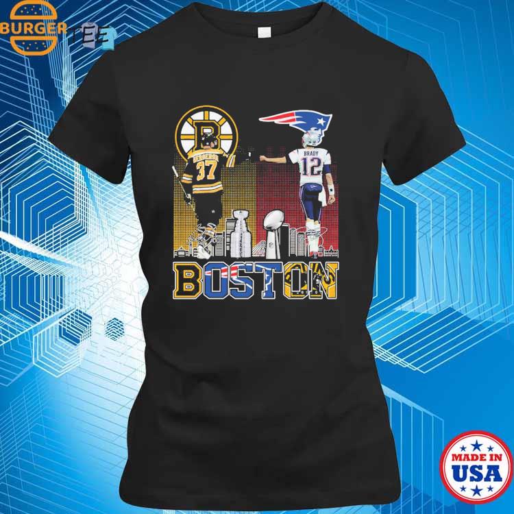 Boston Bruins Bergeron And New England Patriot Tom Brady Champions