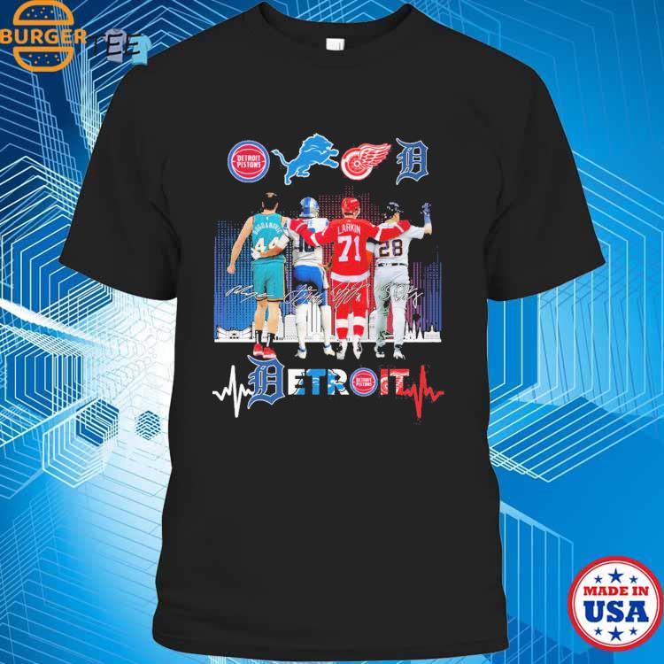 Detroit lions pistons red wings and tigers legend team shirt