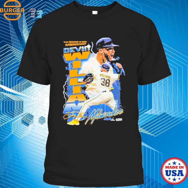 Official Devin Williams Swing Milwaukee Baseball Signatures Shirt