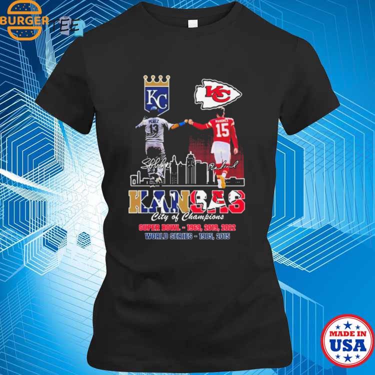 Original Kansas Chiefs City Patrick Mahomes And City Royals Perez City Of  Champions Signatures 2023 T-shirt,Sweater, Hoodie, And Long Sleeved,  Ladies, Tank Top