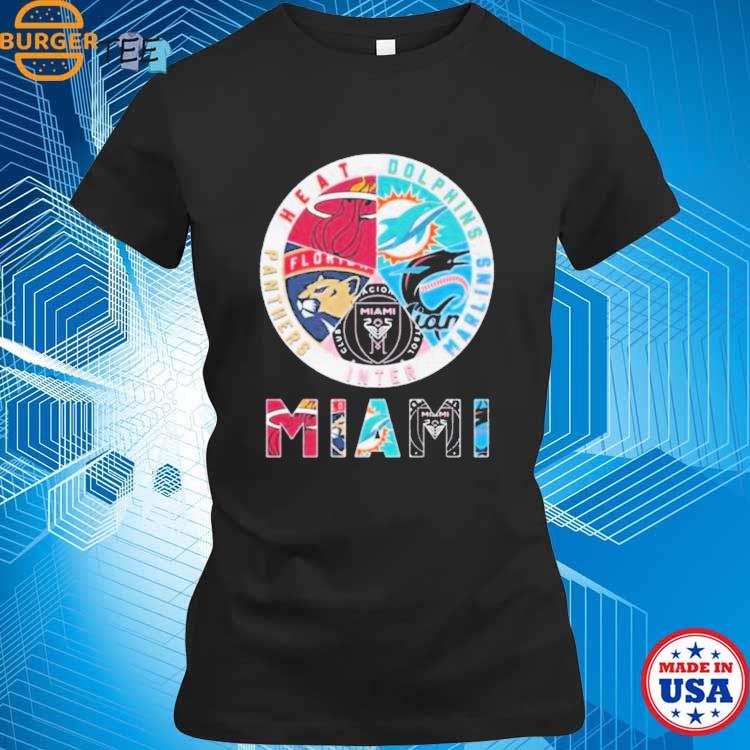 Miami Dolphins Florida Panthers Miami Heat Miami Marlins logo Miami teams  2023 shirt, hoodie, sweater, long sleeve and tank top