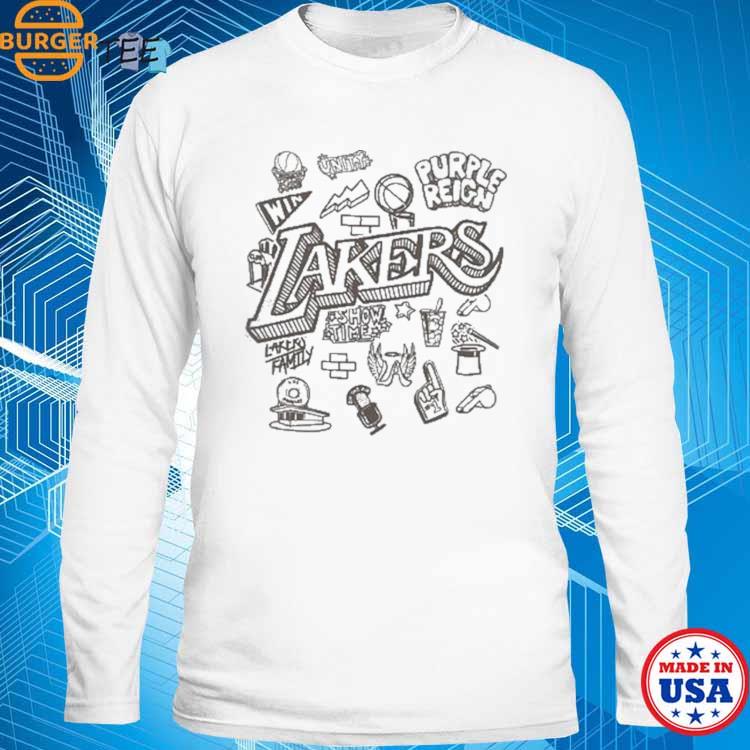 Mitchell & Ness x NBA Lakers Doodle White T-Shirt