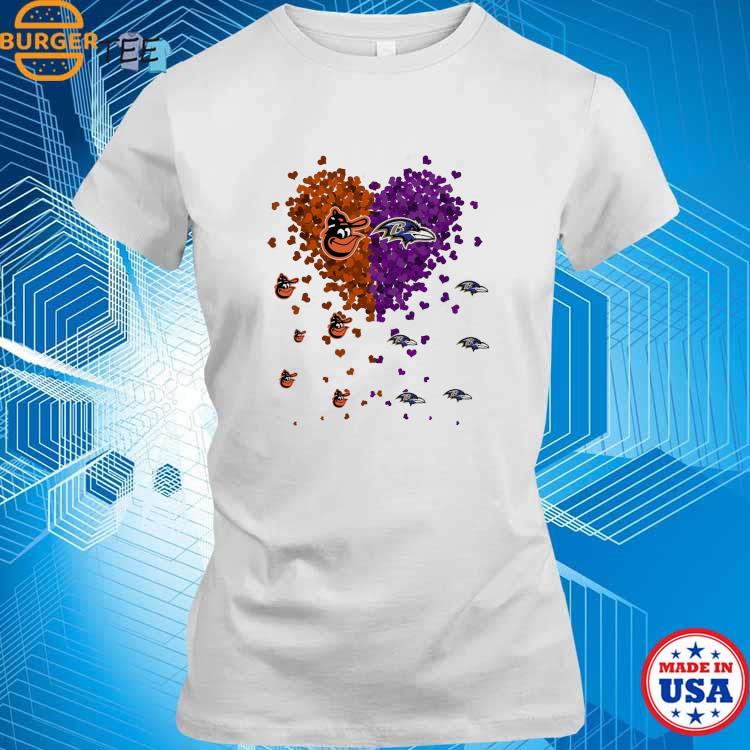 Baltimore Orioles Baltimore Ravens Logo In Heart Shirt