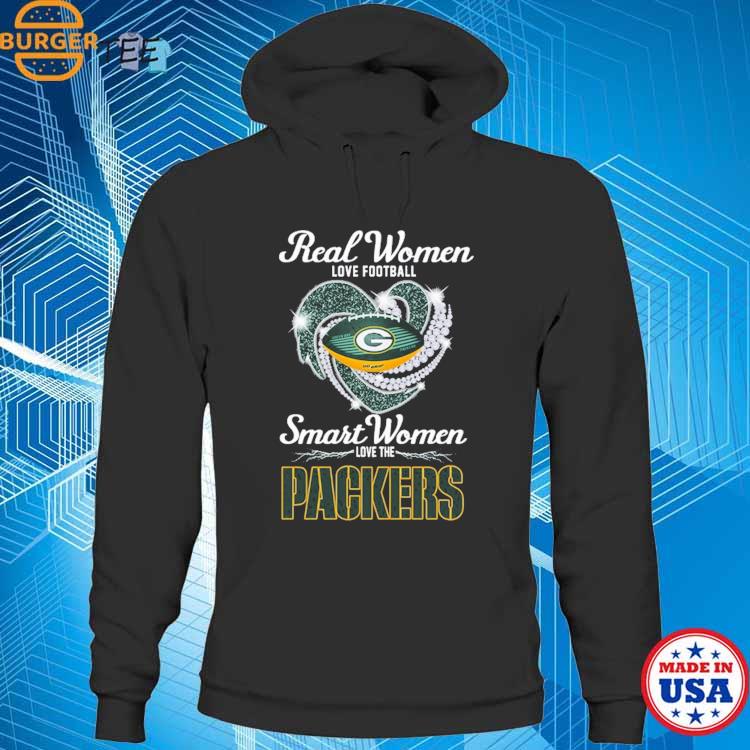 Real women love football smart women love the Green Bay Packers heart logo  shirt, hoodie, sweater, long sleeve and tank top