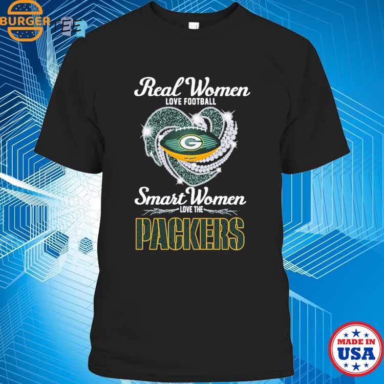 Real women love football smart women love the Green Bay Packers heart logo  shirt, hoodie, sweater, long sleeve and tank top