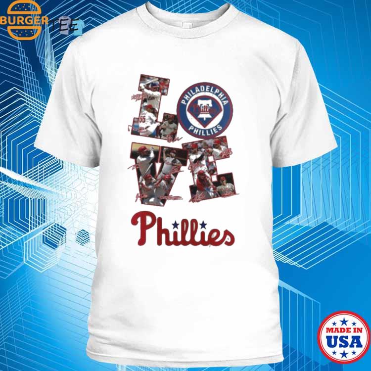 PHILADELPHIA PHILLIES LOVE TEAM 2023 BASEBALL SIGNATURES SHIRT - Limotees