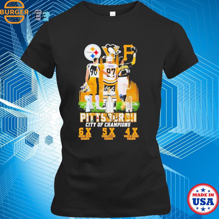 Pittsburgh City Of Champions Steelers Penguins Pirates T Shirt