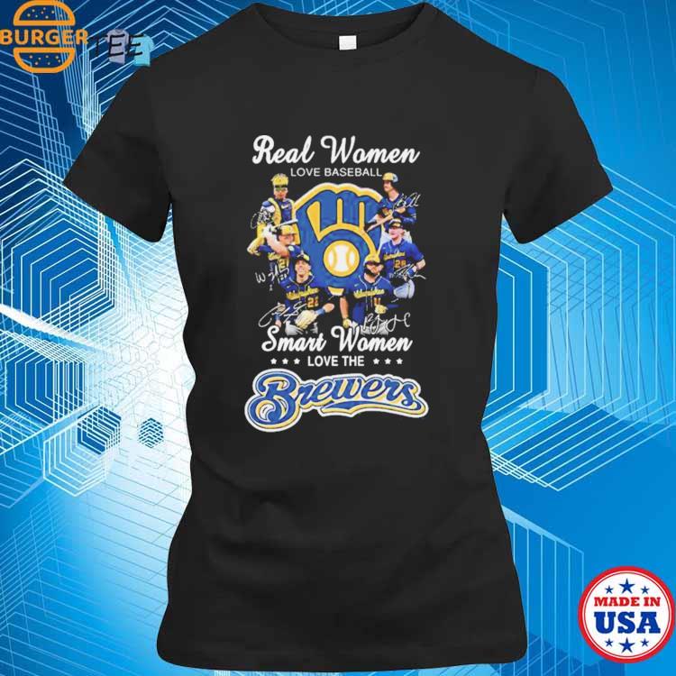 Real Women Love Baseball Smart Women Love The Milwaukee Brewers Players  2023 Signatures Shirt - Bring Your Ideas, Thoughts And Imaginations Into  Reality Today