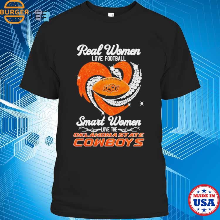 Real women love football smart women love the Oklahoma State Cowboys  football heart 2023 shirt, hoodie, sweater, long sleeve and tank top