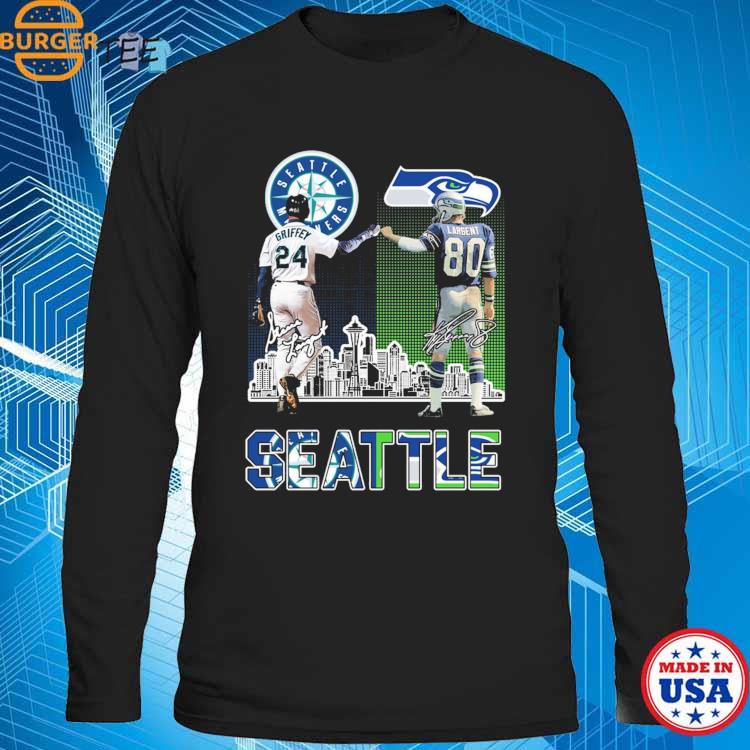 George Griffey 24 Seattle Mariners and Steve Largent 80 Seattle Seahawks  signature sport gift shirt, hoodie, sweater, long sleeve and tank top