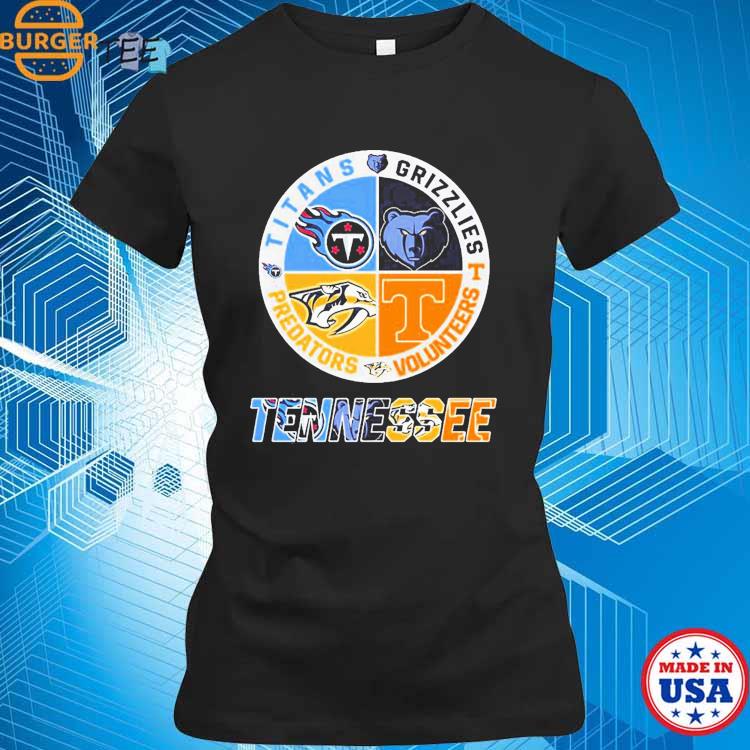 Tennessee sport teams Nashville Predators Memphis Grizzlies Tennessee Titans  and Tennessee Volunteers shirt, hoodie, sweater, long sleeve and tank top