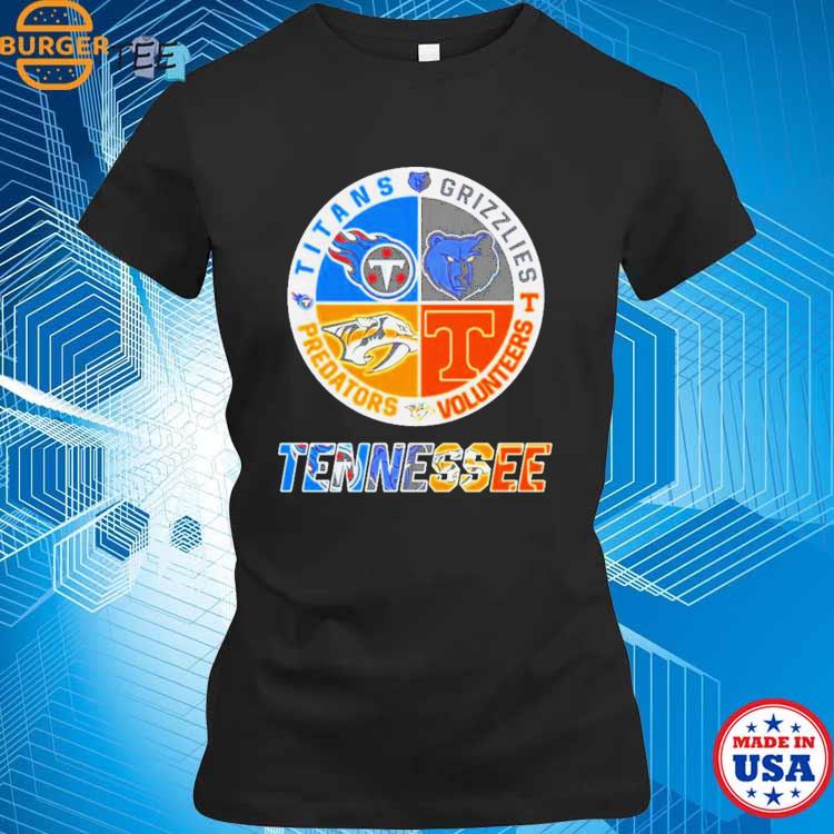 Official Tennessee Titans Grizzlies Volunteers and Predators logo shirt,  hoodie, longsleeve, sweater