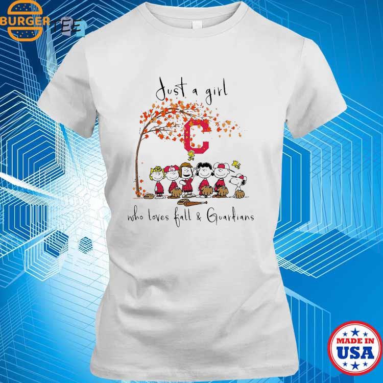 The Peanuts Just A Girl Who Loves Fall Cleveland Guardians Shirt