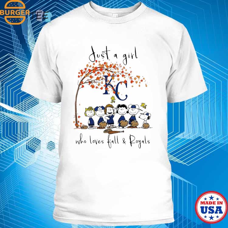 The Peanuts Just A Girl Who Loves Fall Kansas City Royals Shirt, hoodie,  sweater, long sleeve and tank top