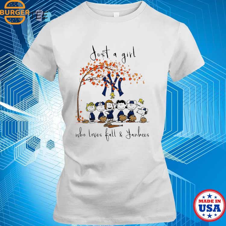 The Peanuts Just A Girl Who Loves Fall New York Yankees Shirt -  Reallgraphics