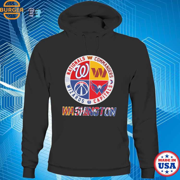 Washington Commanders Nationals Wizards Capitals logo 2023 shirt, hoodie,  longsleeve, sweatshirt, v-neck tee